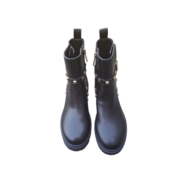 GUESS Oliy Woman's Ankle Boots Black  Studded Faux Leather Zipper Shelsea Size 7 - Picture 2 of 11